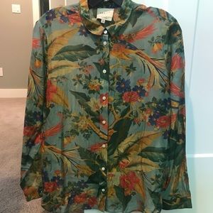 Sezane tropical print top size 6